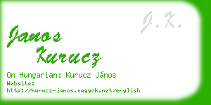 janos kurucz business card